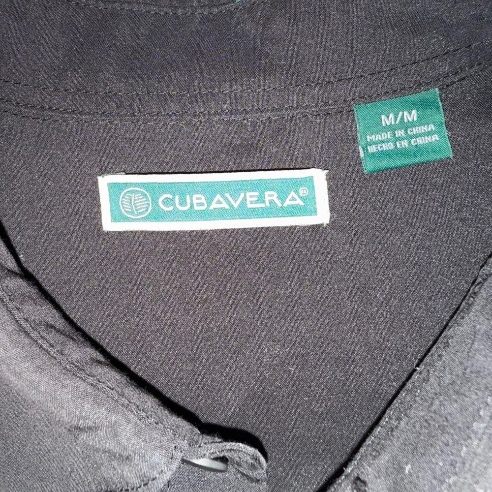 Cubavera Men’s Black Short Sleeve Button-Up Shirt Size M –Casual Guayabera Style - Picture 9 of 9
